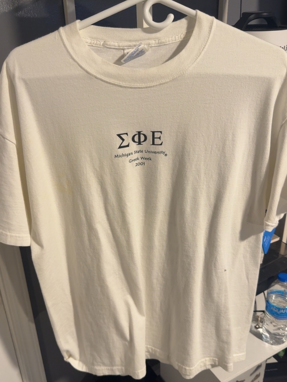Hanes Cream Short-Sleeve Crewneck T-Shirt with ΣΦΕ Chest Logo
